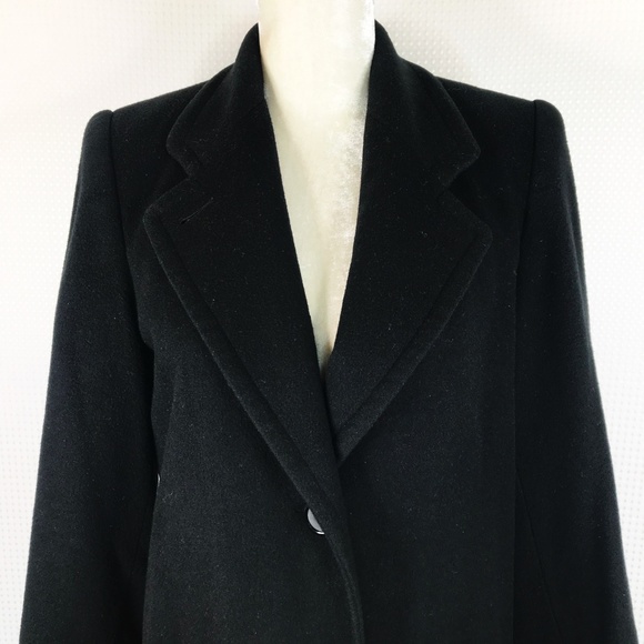 Marvin Richards Long Black Cashmere Wool Coat Sz 4 - Picture 2 of 8